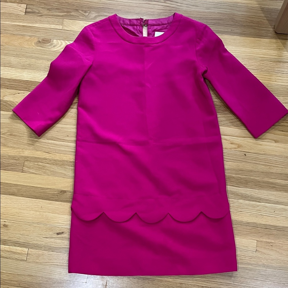 Kate Spade Fuchsia Pink Scalloped Hem Shift Dress